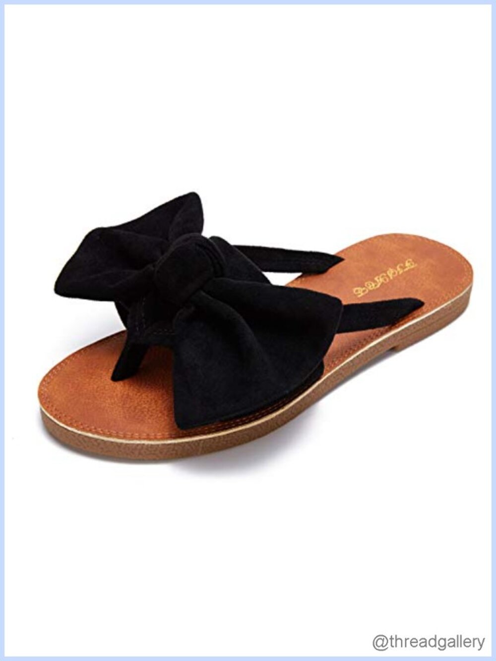 FISACE Women's Bow Flat Slingback Sandals PU Slide Flip Flops Beach
